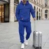 Comércio Exterior Transfronteiriço Amazon Novo Conjunto de Moletom com Capuz Masculino Outono e Inverno, Conjunto de Moletom Casual Masculino Color Block Workwear