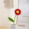Flores artificiales de hilo de margarita tejidas a mano, ramo tejido multicolor, decoración de arreglo floral para el hogar, regalo