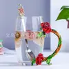 Taza de esmalte de rosa vaso doméstico resistente a altas temperaturas taza de separación de té oficina juego de té regalo para pareja fábrica de tazas