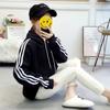 D090 Lazy Style Sweater Feminino Com Capuz De Veludo Engrossado Estilo Coreano Estudante Solto 2022 Inverno Nova Jaqueta