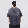 Ropa de Hombre Shanggu 2026 Verano Nuevo Estilo Algodón Puro Lavado Marca de Tendencia Americana Cuello Redondo Manga Corta Camiseta para Hombre Talla Grande
