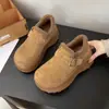 Zapatos Birkenstock de Moda Versátiles Versión que Aumenta la Altura Suela Gruesa Forro Polar Añadido Zapatos Mocasines de Algodón para Mujer 2026 Estilo Coreano Invierno Nuevas Llegadas