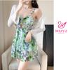 Traje de baño de Nueva Llegada para Mujer Traje de Baño de Dos Piezas para Mujer con Esquina Plana Conservador Adelgazante Cubre Vientre Blusa Floral Traje de Baño de Dos Piezas Talla Grande para Mujer