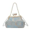 Bolso Cheongsam Estilo Nuevo, Bolso Bordado Estilo Chino para Mujer, Bolso de Mano Cruzado Retro Chino, Versátil Bolso de Noche con Perlas