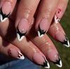 Comércio Exterior Mais Vendido Peças para Nail Art Coleção de Halloween Estilo Francês Simples Morcego Rosto de Fantasma Estilo Curto Unhas Postiças Atacado