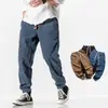 Pantalones casuales holgados para hombre estilo japonés lavado Otoño/Invierno 2026, pantalones de pana ajustados estilo chino, pantalones de moda para hombre talla grande