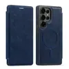 Funda para Teléfono Móvil Adecuada para Samsung S26Ultra S25Fe Funda de Cuero Lingdun Succión Magnética S24 con Ranura para Tarjeta Tapa Plegable Funda Protectora Anti-Caídas