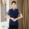 Ropa de Trabajo de Manga Corta para Mujer de Verano Propiedad Limpieza de Casas Limpiadora Tía Ropa de Habitación de Hotel Uniforme de Trabajo