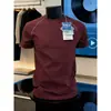 Camiseta Masculina Gola Redonda Manga Curta Verão Leve Toque Gelado Respirável Esportiva Casual Color-Blocking Estilo Americano Tendência Manga Meia