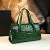 2026 Nova Bolsa de Moda Simples e Estilosa com Padrão de Crocodilo para Mães de Meia-Idade, Bolsa Tiracolo de Ombro em Couro Genuíno com Acabamento de Alto Padrão