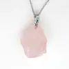 Amatista Rosa Cristal Piedra Cruda Gema Colgante Collar Transfronterizo Amazon ebay Joyería de Comercio Exterior al por Mayor