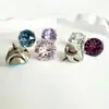 Titanio Marea Aleación de Titanio G23 Montura de Cuatro Garras Zirconita Swarovski de 6 mm Arete para Lóbulo Piercing en Labio Piercing en Nariz Accesorios de Joyería