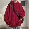 Moletom com Capuz Masculino 2026 Cor Sólida Aveludado Espesso Novo Estilo Jaqueta com Capuz Solta Peso Pesado Estilo Americano Par Top