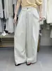 Liquidación, Sin Devoluciones ni Cambios. Pantalones Casuales de Pierna Ancha de Cintura Alta Plisados de Estilo Simple de Moda para Verano 2026 Versátiles Adelgazantes 80380