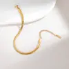 Pulsera de cadena de hueso de serpiente plana europea y americana, acero inoxidable, que conserva el color, estilo ins, minimalista, adecuada para hombres y mujeres, para uso diario, accesorio básico