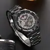 Reloj Mecánico Automático Hueco de Acero Inoxidable para Hombre Ronmar Reloj Mecánico Impermeable de Negocios Venta al por Mayor