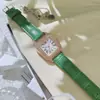 Reloj cuadrado para mujer con incrustaciones de diamantes, esfera con números romanos, oro rosa, correa de cuero de lujo ligero, cuarzo, apto para exámenes, venta al por mayor
