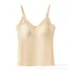 Camisola térmica de seda de amoreira e caxemira para outono e inverno para mulheres, sem costura, com bojos embutidos, adequada para usar como camada externa ou como camada interna