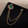 Moda Europeia e Americana Coroa Corrente Masculina Broche Acessório de Terno Personalidade Casaco de Noite Franja Emblema Atacado
