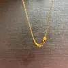 Collar Elegante Estilo Coreano para Estudiantes Mujeres Celebridad de Internet Completa Cuadrado Geométrico Piedra Titanio Dorado Acero Cadena para Clavícula Cadena Delgada