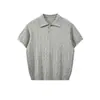 Camisa Polo Estilo Old Money Cuello de Gaviota Manga Corta Camisa de Punto para Hombre Camiseta con Patrón Trenzado Verano Venta al por Mayor de Fábrica Transfronteriza