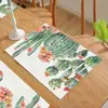 Nuevo Estilo de Primavera Transfronterizo 42*32 Rectangular Cactus Suculenta Decorativo para el Hogar Cocina Comedor Manteles Individuales Posavasos