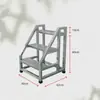 Escalera de Paso Engrosada para Almacén de Supermercado, Uso Doméstico e Industrial, con Pasamanos, Tres o Cuatro Peldaños, con Ruedas, Escalera de Escalada Móvil