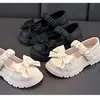 Zapatos de Cuero con Lazo para Niñas 2026 Verano Nuevos Modernos Zapatos Mary Jane para Niños Zapatos de Princesa Elegantes con Suela Suave para Niñas