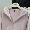 Moletom Casual Loose Quente com Capuz e Zíper Meio Aberto Estilo Preguiçoso Outono Inverno Feminino 13816