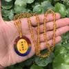 Colgante de vidrio de nuevo estilo, colgante redondo ovalado para hombres y mujeres, joyería para collar para hombres y mujeres