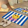 Alfombra de Piso de Cachemira Imitación Estilo Ins de Dibujos Animados Transfronterizo con Cara Sonriente para Hogar, Baño, Absorbente de Agua, Antideslizante, Alfombrilla para Pies, Alfombrilla de Entrada para Baño