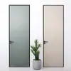 Puerta Invisible Elevada Fabricante de Nanjing Marco Estrecho de Aluminio Madera Personalizada Puerta de Madera Maciza Sin Marco Minimalista Se Puede Personalizar Según los Planos