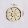 Ímã de Geladeira DIY Bordado Dai Festival do Meio Outono Ímã de Geladeira Artesanal Acessórios Ímã de Geladeira Redondo de Madeira DIY Moldura de Madeira 10 Peças