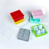 Bestseller transfronterizo, charola de hielo de silicona de 4 compartimentos, molde cuadrado de cuatro compartimentos para cubitos de hielo con tapa, máquina de hielo de uso doméstico, molde de hielo para whisky