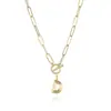 Collar con Letra Europea y Americana Transfronterizo Chapado en Oro Real Tendencia Hip-Hop Europeo y Americano Colgante de 26 Letras Inglesas al por Mayor