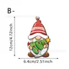 Transfronteiriço Novo Design de Gnomo Vermelho de Natal Estilo Desenho Animado Fofo Ornamentos de Madeira 2D Tags de Presente Fofas