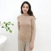 Suéter base de cuello alto sencillo de cachemira pura worsted de 16 puntos, nuevo para otoño e invierno 2024, suéter refinado y ajustado para mujer