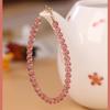 Pulseira de Cristal de Morango Natural Círculo Único Feminina Criativa Pulseira de Cristal Rosa Aniversário de Melhor Amiga Moda Presente