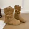2026 Invierno Nuevo Retro Versátil Adelgazantes Con Terciopelo Espeso Botas Apiladas Que Aumentan la Altura Botas Cortas Birkenstock Botas Martin Mujer