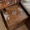 Mantel de mesa cuadrado hueco de PVC estilo chino, semitransparente, para mesita de noche, impermeable, a prueba de aceite, lavable, personalizable