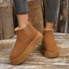 2025 Nuevas Botas de Nieve de Suela Gruesa para Mujer de Otoño e Invierno Zapatos de Algodón con Forro de Terciopelo Punta Redonda Botas de Algodón Amazon