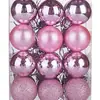 24 Enfeites de Bola Quadrada para Árvore de Natal Brilho Fosco Bola com Glitter Plástico Colorido de Natal Misturado 3CM 4CM