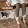 Novedad Otoño Medias para Niños Estilo Coreano Rayas Anchas Encaje Grande Longitud al Tobillo para Niñas Ropa Exterior para Bebé Calcetines Leggings