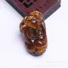 Pendente de Pedra Olho de Tigre Jade Novo Pingente Corrente Dourada Olho de Tigre Coragem moda masculina e feminina fabricantes de pedra madeira atacado