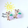 Accesorios de Resina Dibujo Animado Lindo Capi Sosteniendo Fruta DIY Pegamento de Crema Parche para Funda de Teléfono Móvil Accesorios para el Cabello de Niños Imán para Refrigerador