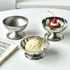 Taza de Postre Retro de Acero Inoxidable 304, Bol para Helado de Aspecto Elevado Estilo Palacio, Taza para Pudín, Taza para Helado, Vaso para Malteada