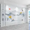 Fondo de Pared de Televisión Estéreo 8D Papel Tapiz Sala de Estar Hogar y Revestimiento de Pared 3D Papel Tapiz Mural de Paisaje Revestimiento de Pared Nuevo Estilo Chino Ciervo