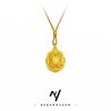 Novo Estilo Chinês Antigo Dourado Pontilhado Corte Diamante Filigrana Flor de Quatro Folhas Pingente de Buda Ouro Areia Estilo Étnico Filigrana Corda Trançada Colar