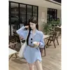 Moda Outono 2026 Vestido Manga Longa Solto Gola Polo Feminino Novo Irregular Doce Cool Vestido Camisa Saia Curta Tendência