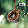 Decoraciones Navideñas Transfronterizas de Nuevo Búho y Mapache Decoraciones para Árbol de Navidad Colgante Pequeño Plano Acrílico Listado
